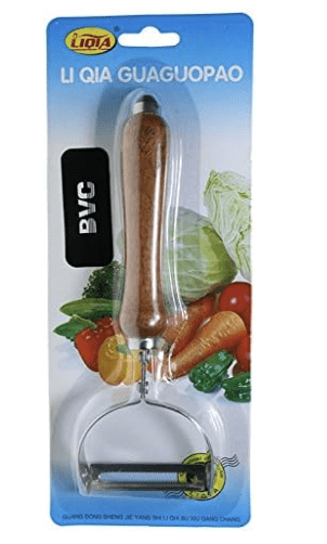 Fruit and Vegetable Peeler Stainless Steel with Wooden Handle - Image 3